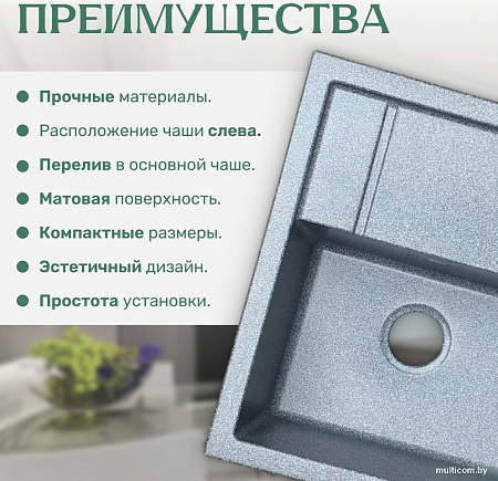 Кухонная мойка Saniteco Fortis (графит)