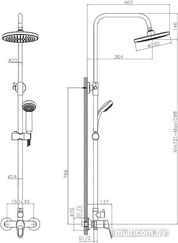 Душевая система Decoroom DR21070