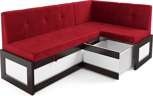 Угловой диван Мебель-АРС Нотис 211х82х135.5 см M11-28-16 (кордрой красный)