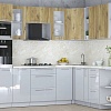 Готовая кухня Интерлиния Мила Пластик 1.88x2.6 PR (дуб эпоксид/туманный глянец/опал светлый)