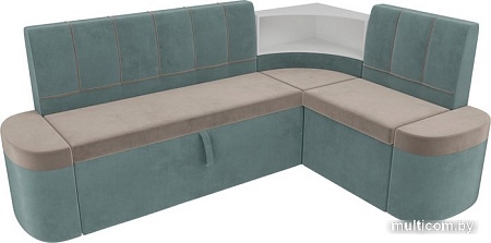 Угловой диван Mebelico Тефида 107509 (левый, коричневый/бирюзовый)