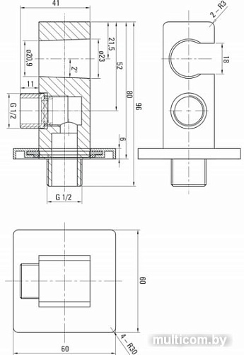 Держатель душевой лейки с подключением Deante Cascada NAC 052K