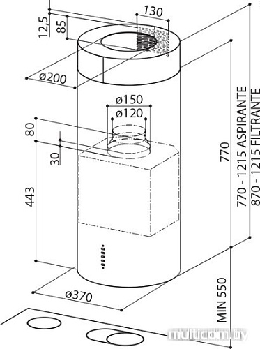 Кухонная вытяжка Faber Cylindra IS./4 EV8 X A37