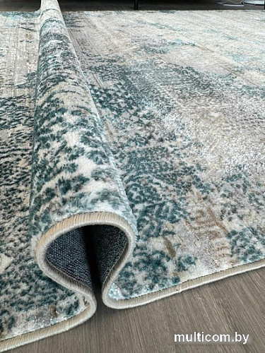 Ковер для жилой комнаты Radjab Carpet Бьянка прямоугольник D057A 7615RK-b 2x2.9 (cream shirink/blue fdy)