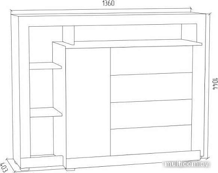 Тумба МДК ГТ5 1044x1360x403 (белый)