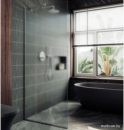 Душевая стенка MaybahGlass 119x195 MGD-688-4у (сатин стекло/хром глянцевый)