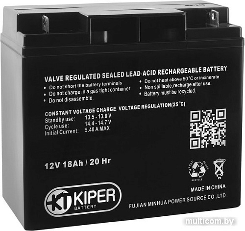 Аккумулятор для ИБП Kiper GPL-12180 (12В/18 А&middot;ч)