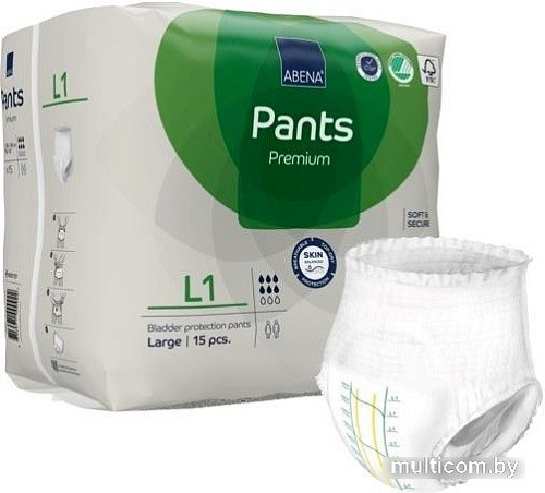 Трусы-подгузники для взрослых Abena Pants L1 Premium (15 шт)