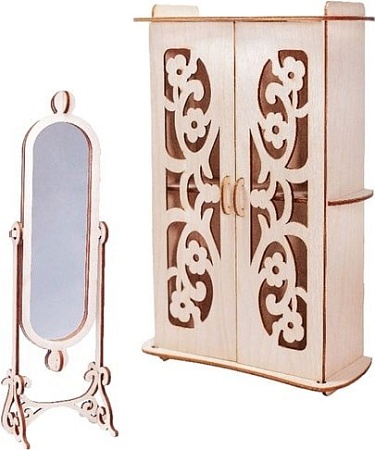 Мебель для кукольного домика Большой слон Гардеробная для больших кукол до 30 см М-010