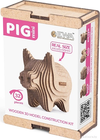 3Д-пазл Eco-Wood-Art Мини. Свинка