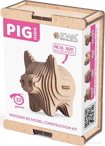 3Д-пазл Eco-Wood-Art Мини. Свинка