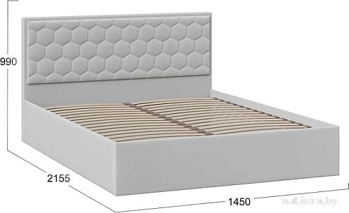 Кровать Трия Порто универсальный 140x200 (велюр Confetti Silver)