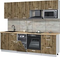 Готовая кухня Интерлиния Мила Лайт 2.45-ПМ4 (дуб веллингтон/дуб веллингтон/дуб бунратти)