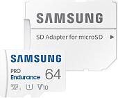 Карта памяти Samsung PRO Endurance+ microSDXC 64GB (с адаптером)