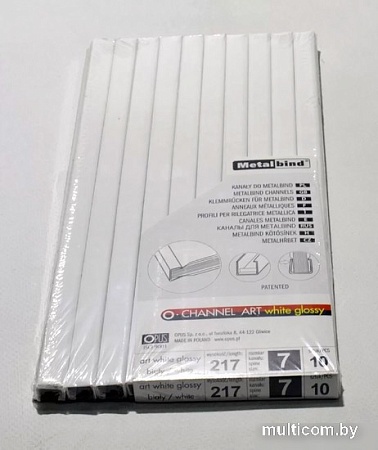 Металлический канал для переплета OPUS Art 217x7 мм OCHART0721710 (10 шт, белый)