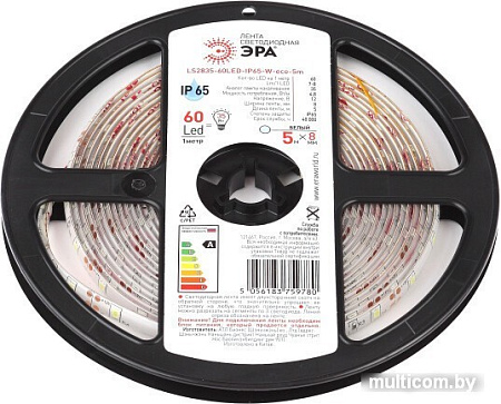 Светодиодная лента ЭРА LS2835-60LED-IP65-W-eco-5m