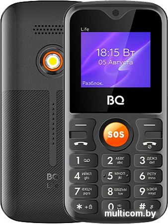 Кнопочный телефон BQ-Mobile BQ-1853 Life (черный/оранжевый)