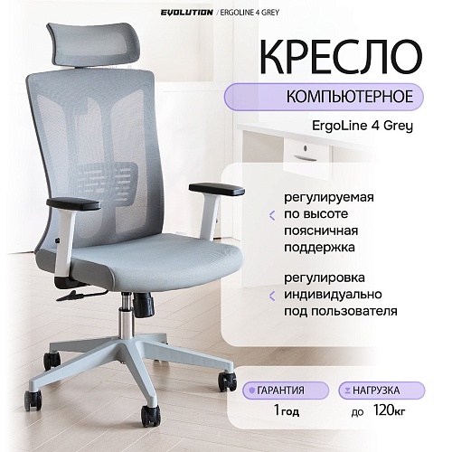 Офисное кресло Evolution ErgoLine 4 (серый)