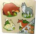 Мозаика/пазл Нескучные игры Дикие животные. Больше-меньше 7913