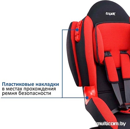 Автокресло Siger Кокон ISOfix (красный)
