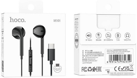 Наушники Hoco M101 USB Type-C (черный)