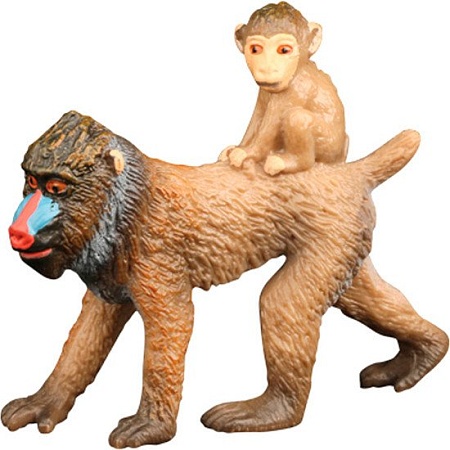 Фигурка Masai Mara Мир диких животных Обезьяна Мандрил с детенышем MM211-162