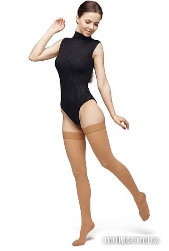 Чулки компрессионные Польза 4002 выше колена 1 кл.к. (р.4 (L), рост2, бежевый)