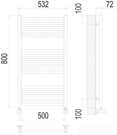 Полотенцесушитель TERMINUS Аврора П16 500x800 нп