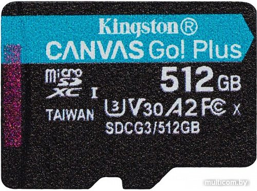 Карта памяти Kingston Canvas Go! Plus microSDXC 512GB (с адаптером)