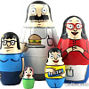 Развивающая игра Брестская Матрешка С персонажами мультсериала Bob&#039;s Burgers (набор 5 шт)