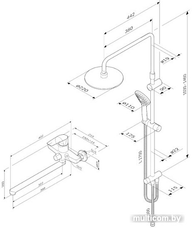 Душевая система AM.PM Gem F40890A94