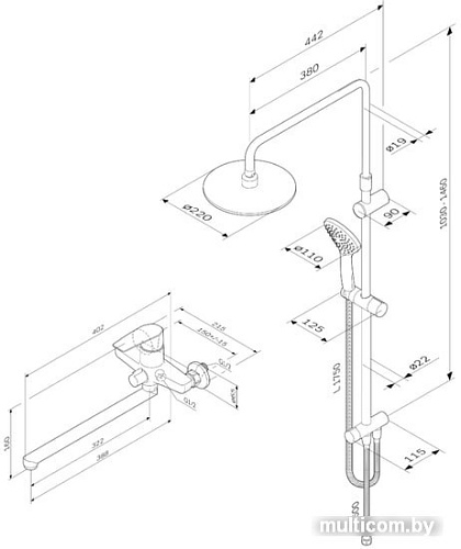 Душевая система AM.PM Gem F40890A94