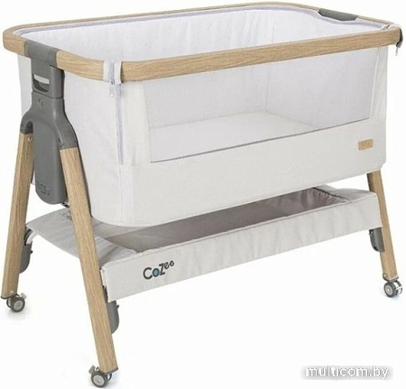 Приставная детская кроватка Tutti Bambini CoZee Luxe с колесами (oak/silver)