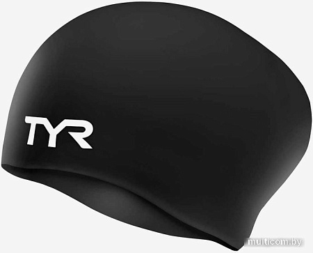 Шапочка для плавания TYR Long Hair Wrinkle-Free Silicone Cap LCSL/001 (черный)