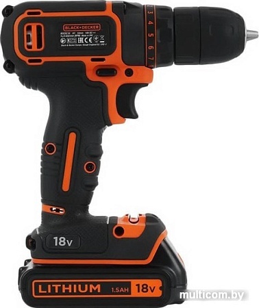 Дрель-шуруповерт Black & Decker BDCDC18B (с 2-мя АКБ, без кейса)
