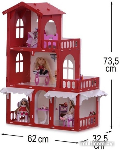 Krasatoys Дом Николь с мебелью 000288 (белый/красный)