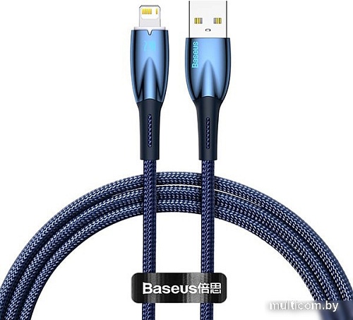 Кабель Baseus Glimmer Series Fast Charging Data Cable USB Type-A - Lightning 2.4A CADH000303 (2 м, синий)