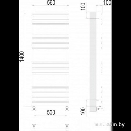 Полотенцесушитель TERMINUS Ватра П25 500x1400 (хром)