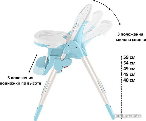 Высокий стульчик Globex Космик New 1407/60 (голубой)