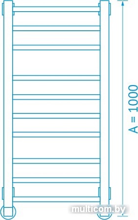 Полотенцесушитель Маргроид Вид 81/10 100x50 (перекладины 30x10)