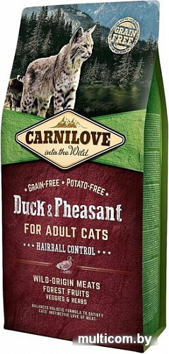 Корм для кошек Carnilove Adult Hairball Control Duck & Pheasant 6 кг