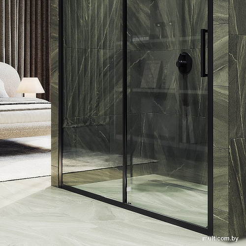 Душевая дверь MaybahGlass 195x120 MGD-1276-6 (бесцветный/черный)