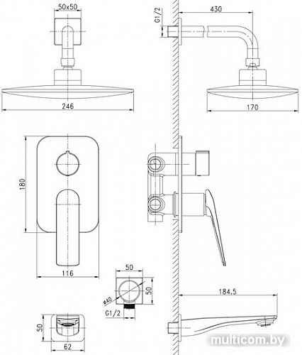 Душевая система Lemark LM5922CW