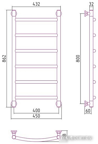 Полотенцесушитель Сунержа Галант+ 800х400 071-0200-8040