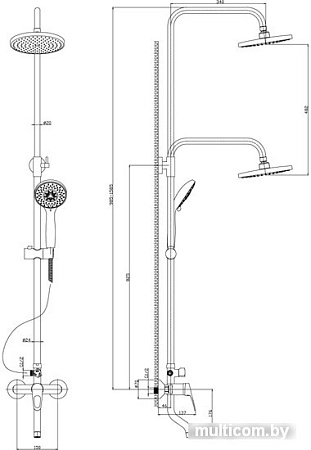 Душевая система Rossinka Silvermix B35-46