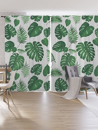 Комплект штор JoyArty Папоротниковый дождь Oxford DeLux 1.7x2.65 м (2 шт)
