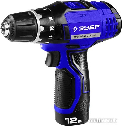 Дрель-шуруповерт Зубр ДА-12-2-Ли КМ3 (с 1-им АКБ, кейс)