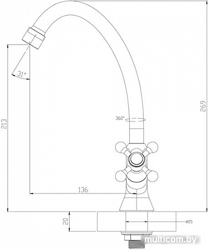 Вентиль Decoroom DR49010