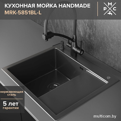 Кухонная мойка РМС MRK-5851BL-L (с дозатором)