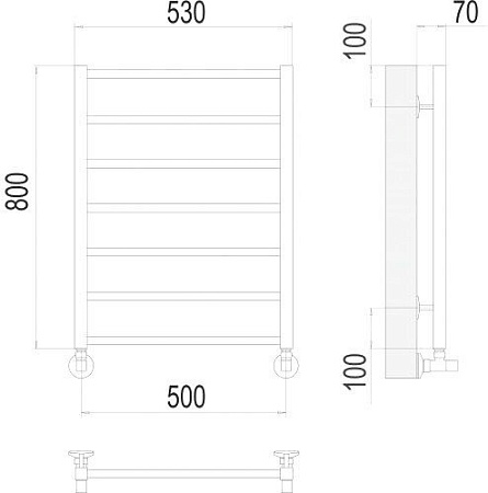 Полотенцесушитель TERMINUS Контур П7 500x800 нп